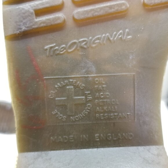 Doc Dr Marten UK5 White Chunky Boots Lace Up Lug Sole MIE High Tops US7 - Picture 10 of 13